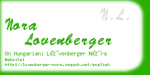 nora lovenberger business card